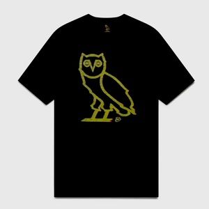 Drake October's Very Own OVO Static Gold Owl - T Shirt Black Large